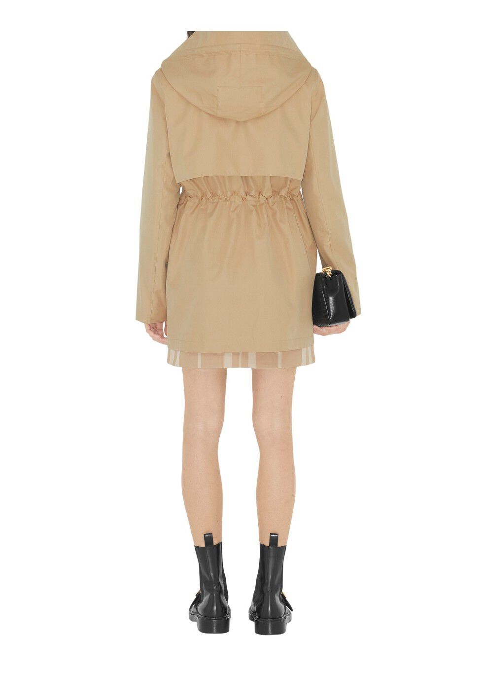 Detachable hood tropical gabardine swing coat hot sale