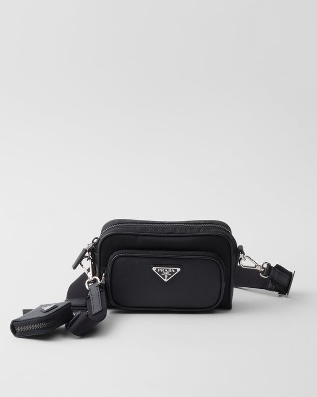 Re-Nylon and Saffiano leather shoulder bag, , hi-res