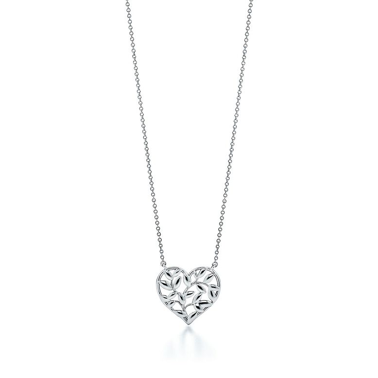 Paloma Picasso&reg; Olive Leaf heart pendant in sterling silver., , hi-res