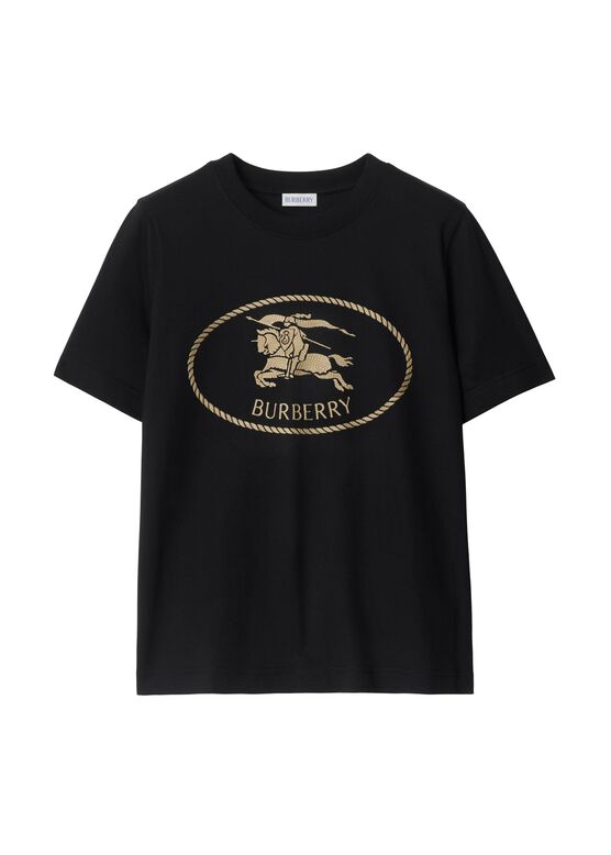 Knight Stamp Cotton T-shirt, , hi-res