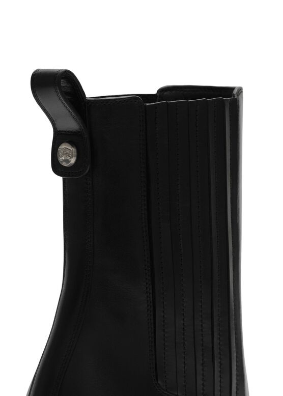Leather Pillar Ankle Boots, , hi-res