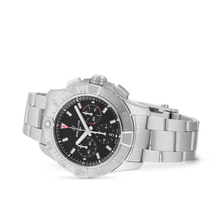 Avenger Chronograph B01 44mm Mens Watch Black Stainless Steel, , hi-res