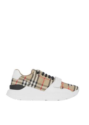Vintage Check, Suede and Leather Sneakers
