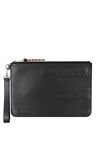 Horseferry Print Leather Zip Pouch, , hi-res