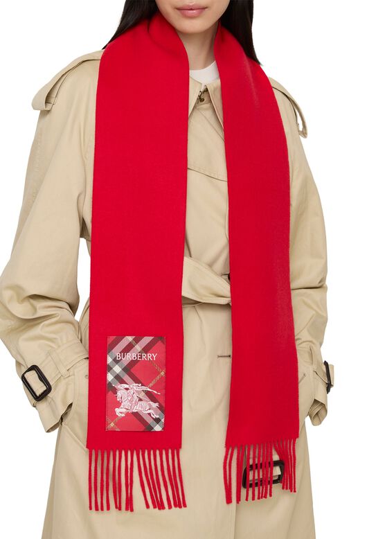 Check Label Cashmere Scarf, , hi-res