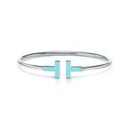 Tiffany T Turquoise Wire Bracelet in White Gold - Size Medium