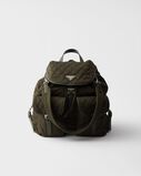 Re-Nylon and leather backpack, , hi-res