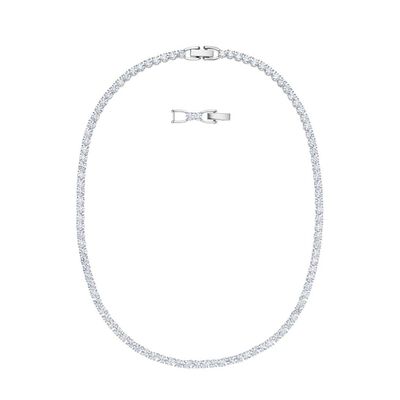 Tennis Deluxe White Plated Necklace