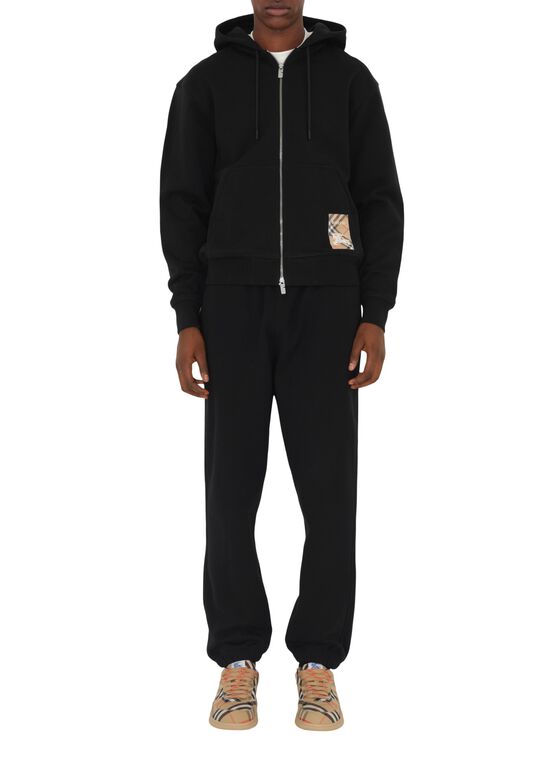 Check Label Cotton Jogging Pants, , hi-res