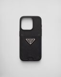 Saffiano leather cover for iPhone 15 Pro, , hi-res