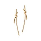 Tiffany Knot Drop Earrings in Yellow Gold with Diamonds