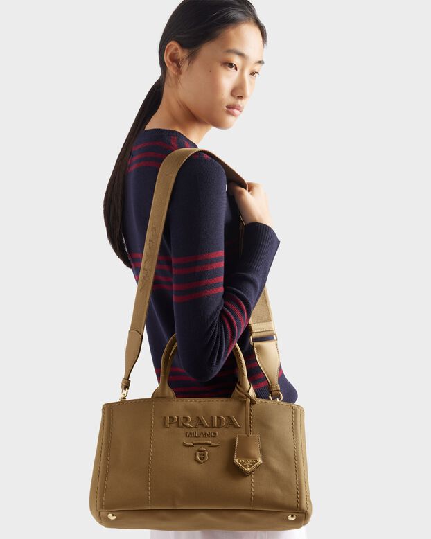 Prada Jardini&egrave;re large cotton canvas handbag, , hi-res