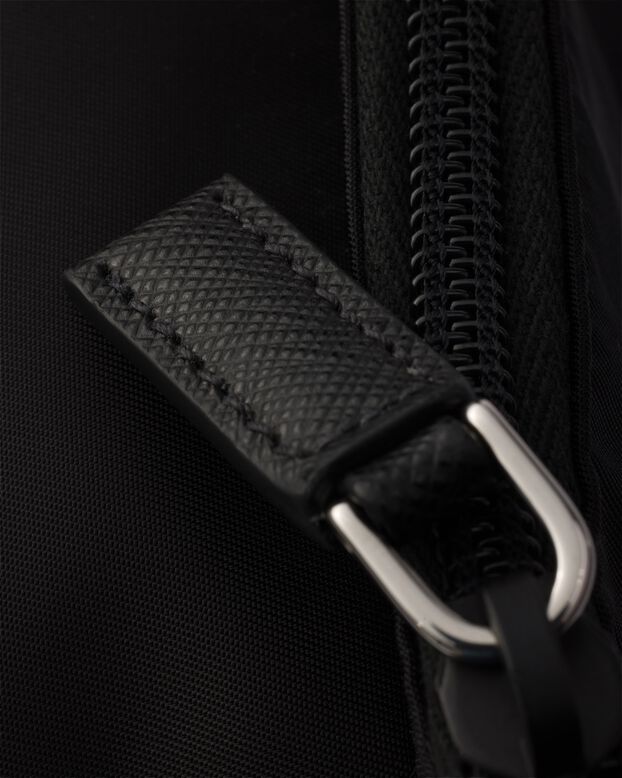 Re-Nylon and leather shoulder bag, , hi-res