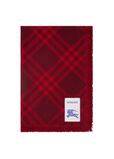 Wide Check Wool Silk Scarf, , hi-res