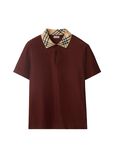 Check Collar Cotton Polo Shirt, , hi-res