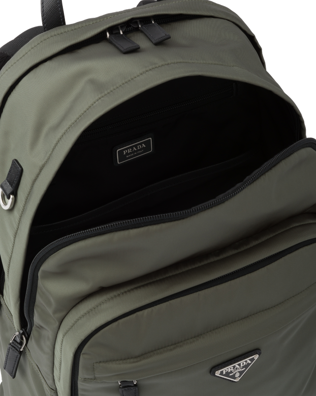 Re-Nylon and Saffiano leather backpack, , hi-res