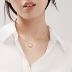 Tiffany Victoria&reg; diamond vine circle pendant in 18k rose gold, small, , hi-res