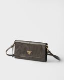Leather wallet with shoulder strap, , hi-res