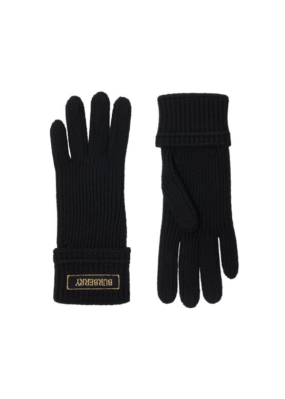 Logo Patch Wool Blend Gloves, , hi-res