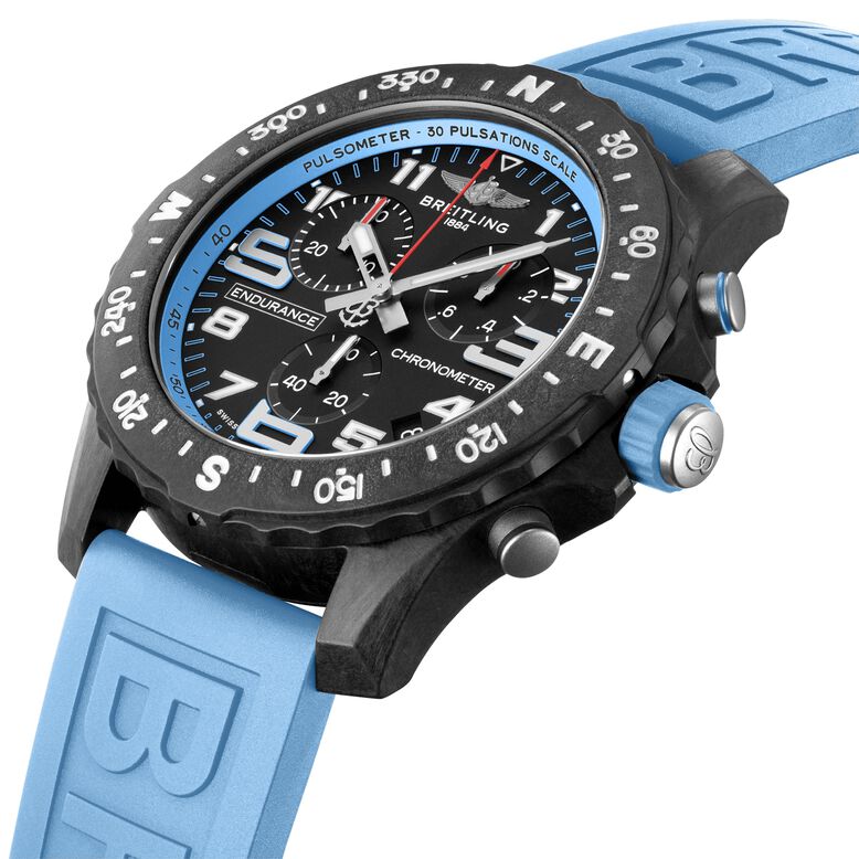 Endurance Pro 44mm Turquoise Rubber Strap Watch, , hi-res