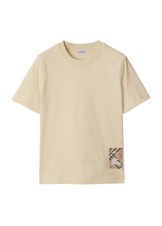 Check Label Cotton T-shirt, , hi-res