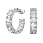 Matrix Hoop Clear Earrings - White Rhs