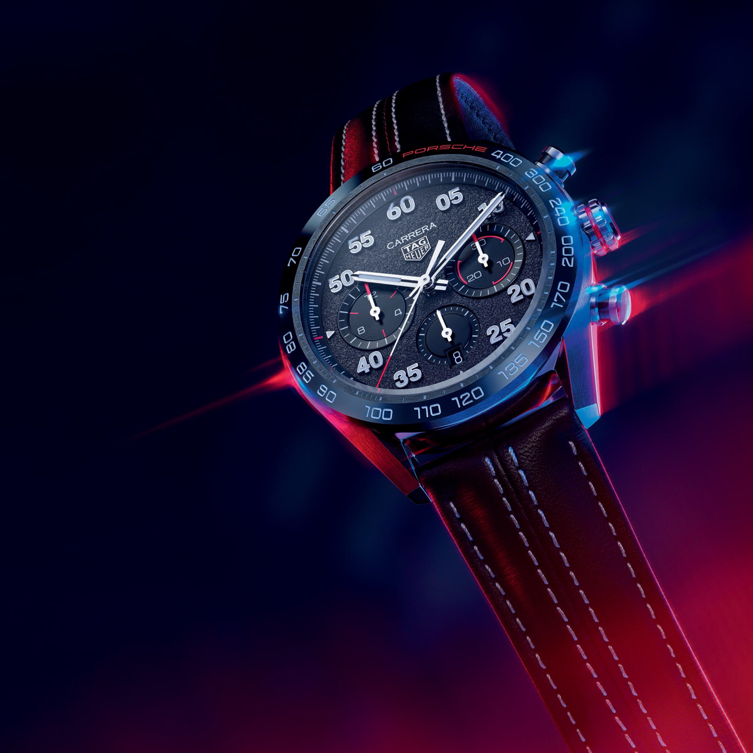 Tag Heuer Carrera Porsche Chronograph Special Edition 44 mm Calibre Heuer 02 Automatic Fine Watches Heathrow Reserve Collect