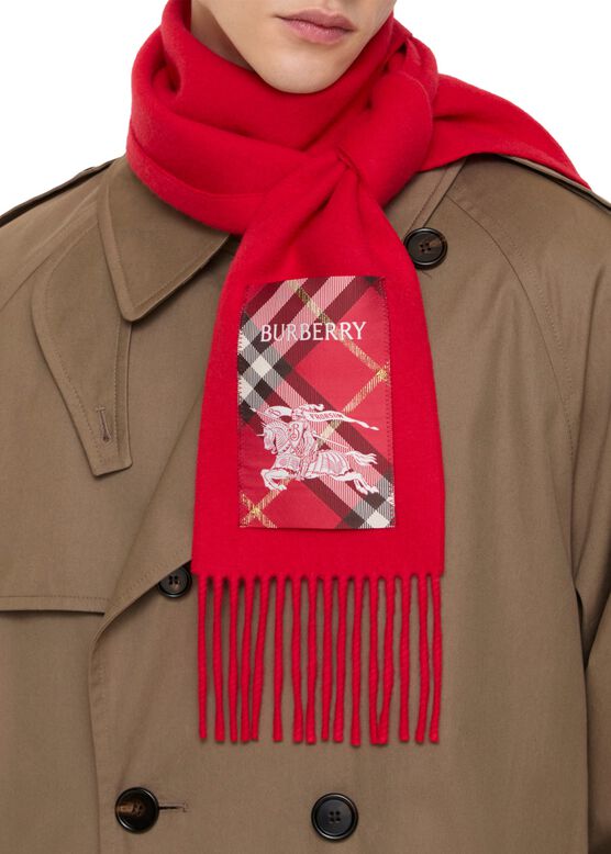 Check Label Cashmere Scarf, , hi-res