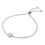 Pave Halo Slider Silver