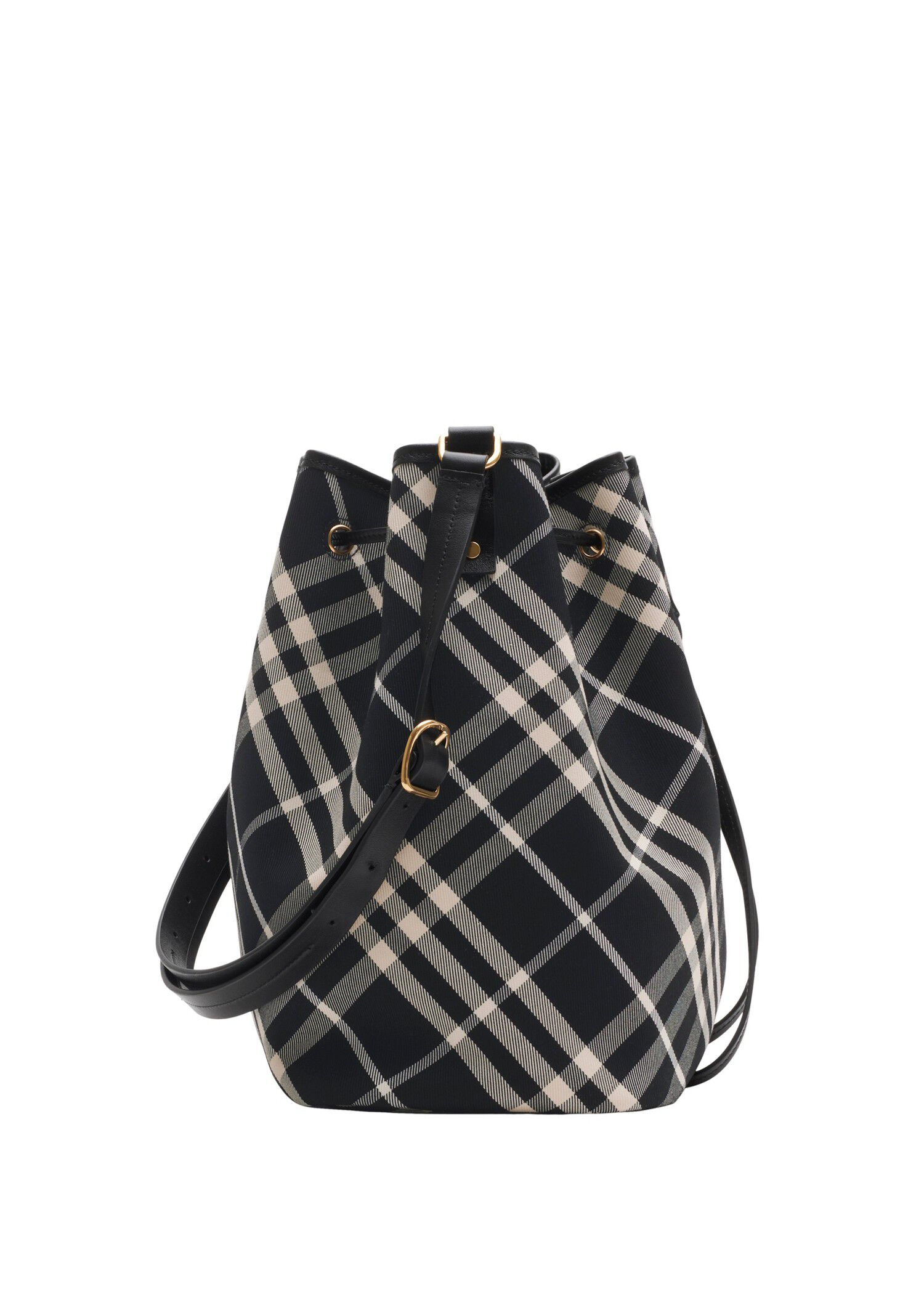 Burberry New Black and Calico, Medium, Check Drawstring Bucket Bag Mini Check Bucket Bag in Dark birch brown - Women | Burberry  main image 2