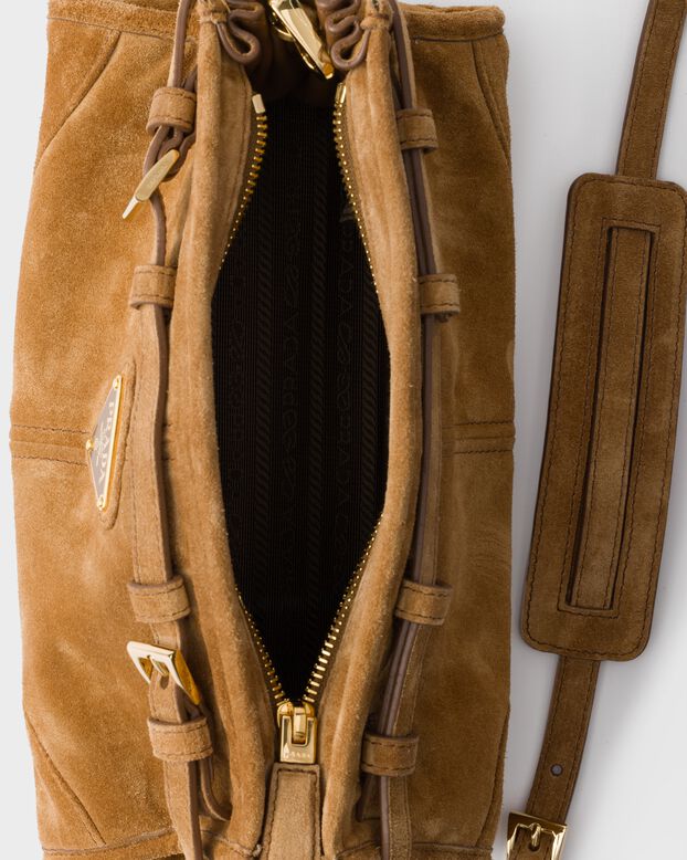 Prada Bonnie small suede shoulder bag, , hi-res