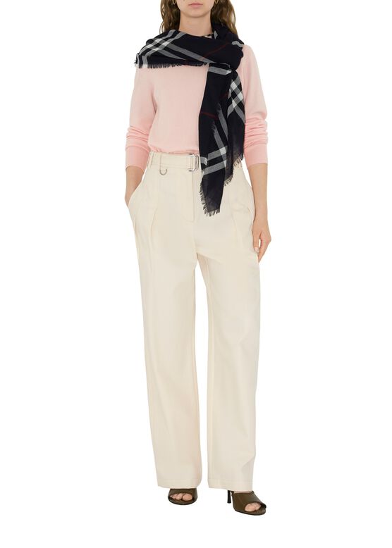 Wide Check Wool Scarf, , hi-res