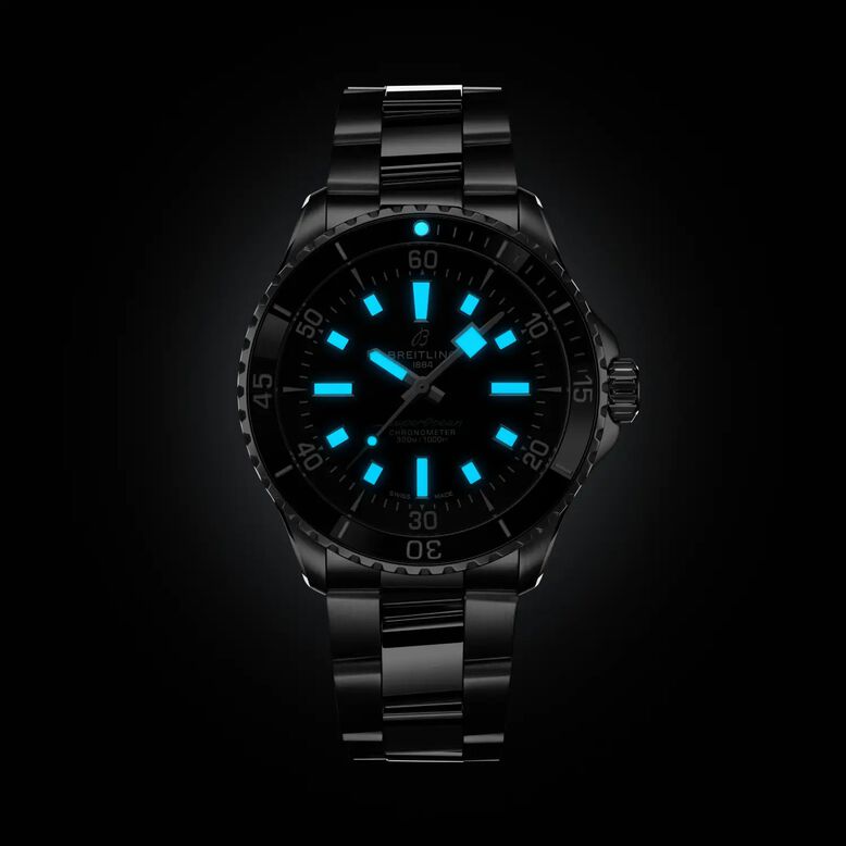 Superocean 42mm UK Limited Edition Mens Watch Black Dial Stainless Steel Bracelet, , hi-res