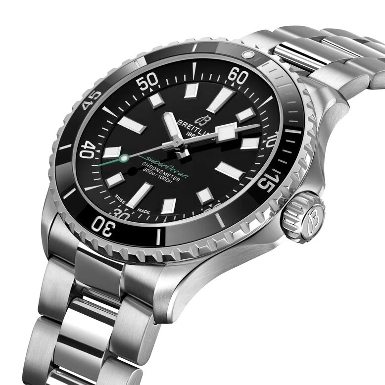 Superocean 42mm UK Limited Edition Mens Watch Black Dial Stainless Steel Bracelet, , hi-res