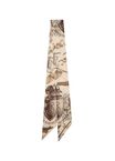Skinny Reversible Etched Knight Silk Scarf
