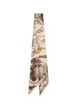 Skinny Reversible Etched Knight Silk Scarf, , hi-res