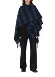 Check Wool Cashmere Cape, , hi-res