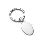 Oval tag key ring in sterling silver.