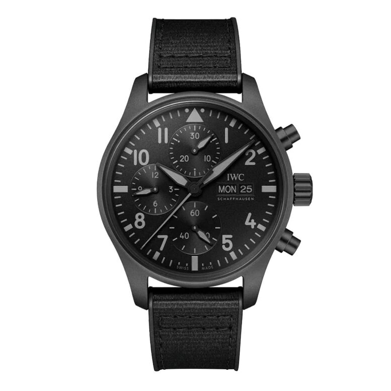 Pilot&#39;s Chronograph Top Gun Ceratanium 41mm Mens Watch Black, , hi-res