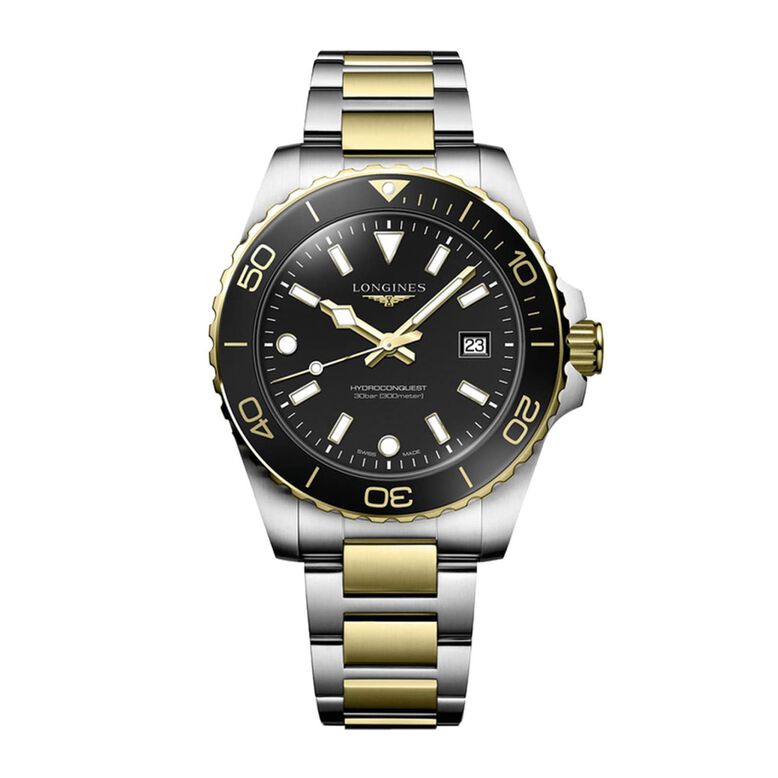 HydroConquest Quartz 42mm Mens Watch Bi-Colour Black, , hi-res