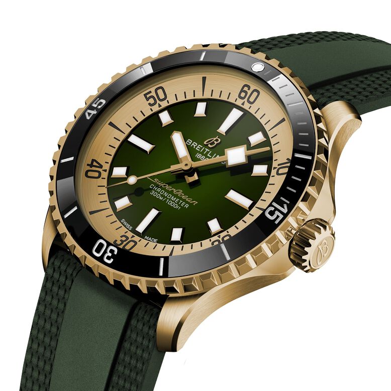 Superocean Automatic 42 Bronze Rubber Strap Watch, , hi-res