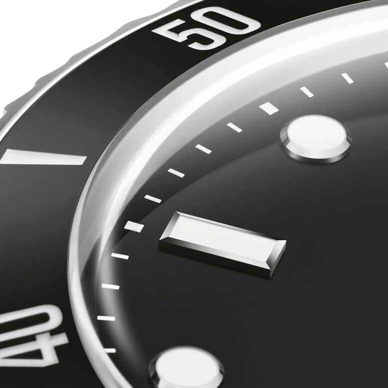 Divers Date 39mm Mens Watch Black Stainless Steel, , hi-res