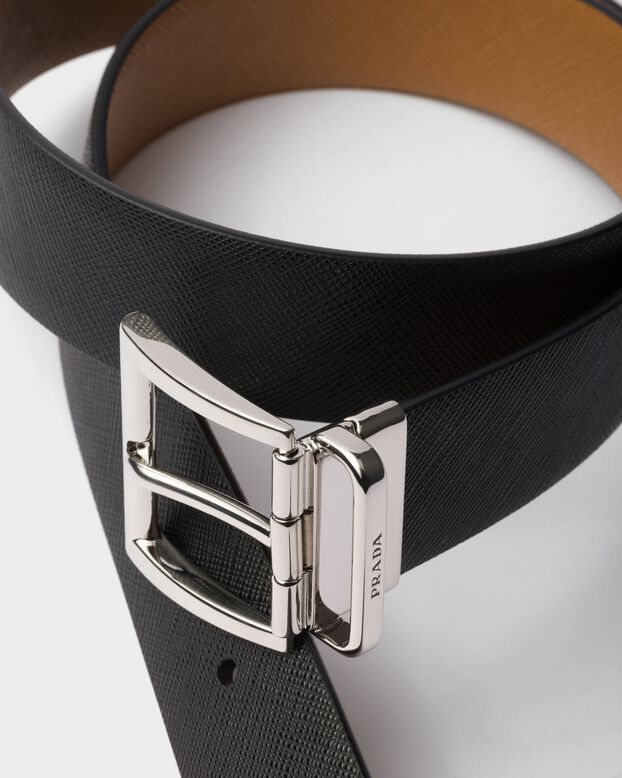 Saffiano Leather Reversible Belt, , hi-res
