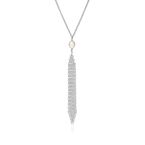 Elsa Peretti® Mesh tassel pendant in sterling silver with a freshwater pearl.