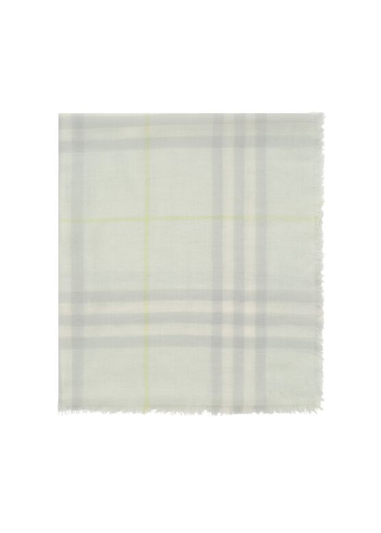 Wide Check Wool Scarf, , hi-res