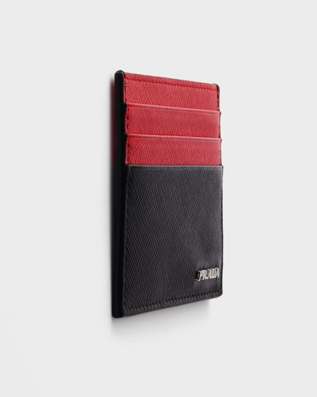 Saffiano leather card holder, , hi-res
