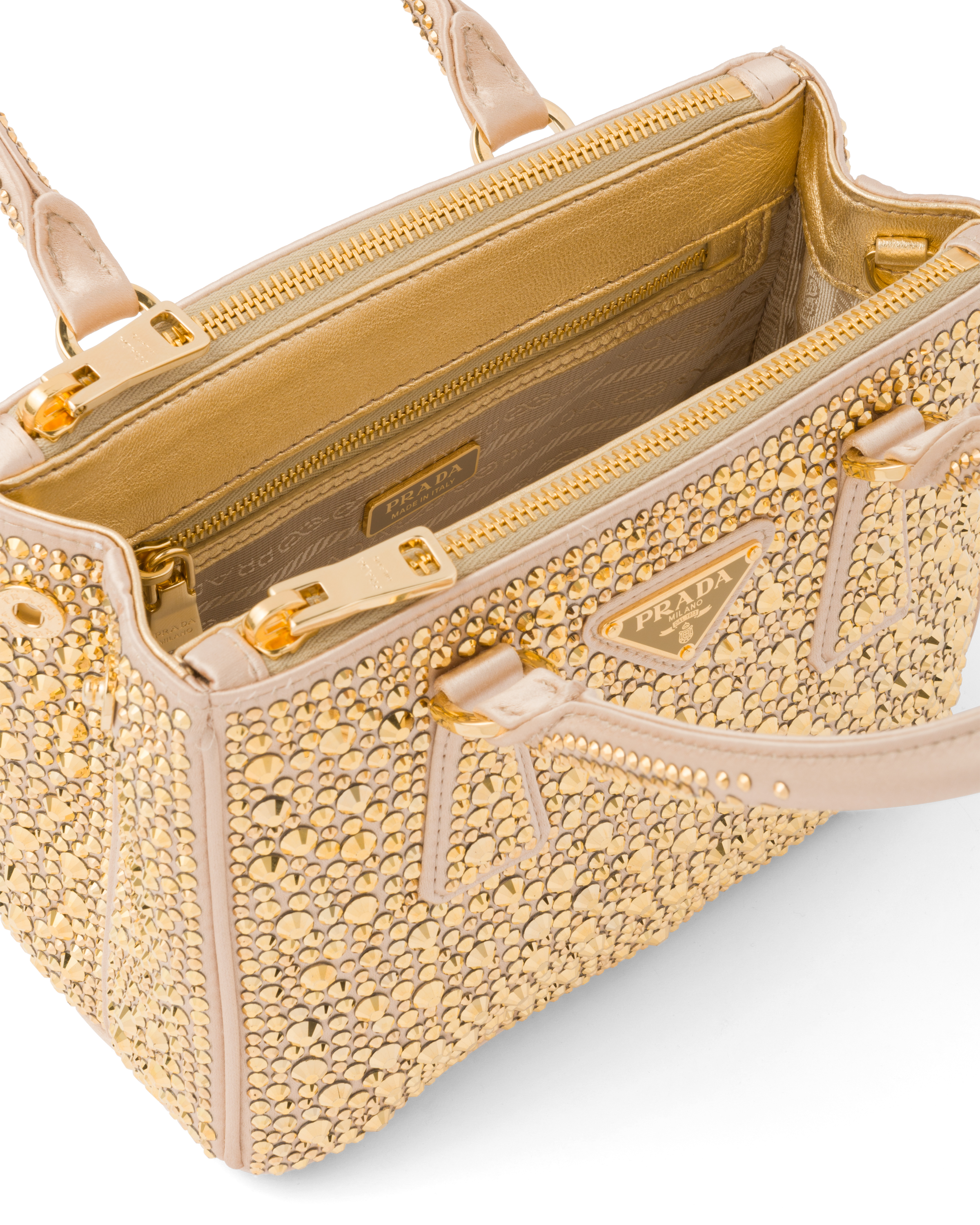 Prada Prada Galleria satin mini-bag with crystals Top Handle 