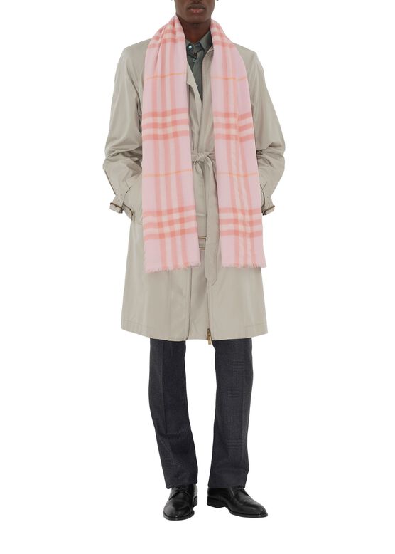 Wide Check Wool Scarf, , hi-res
