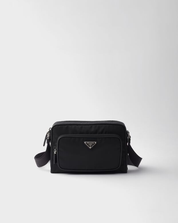 Small Re-Nylon and Saffiano leather shoulder bag, , hi-res