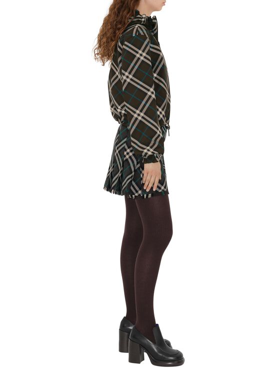 Cropped Reversible Check Jacket, , hi-res